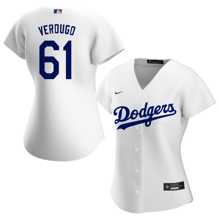 Nike Women #61 Alex Verdugo Los Angeles Dodgers Baseball Jerseys Sale-White